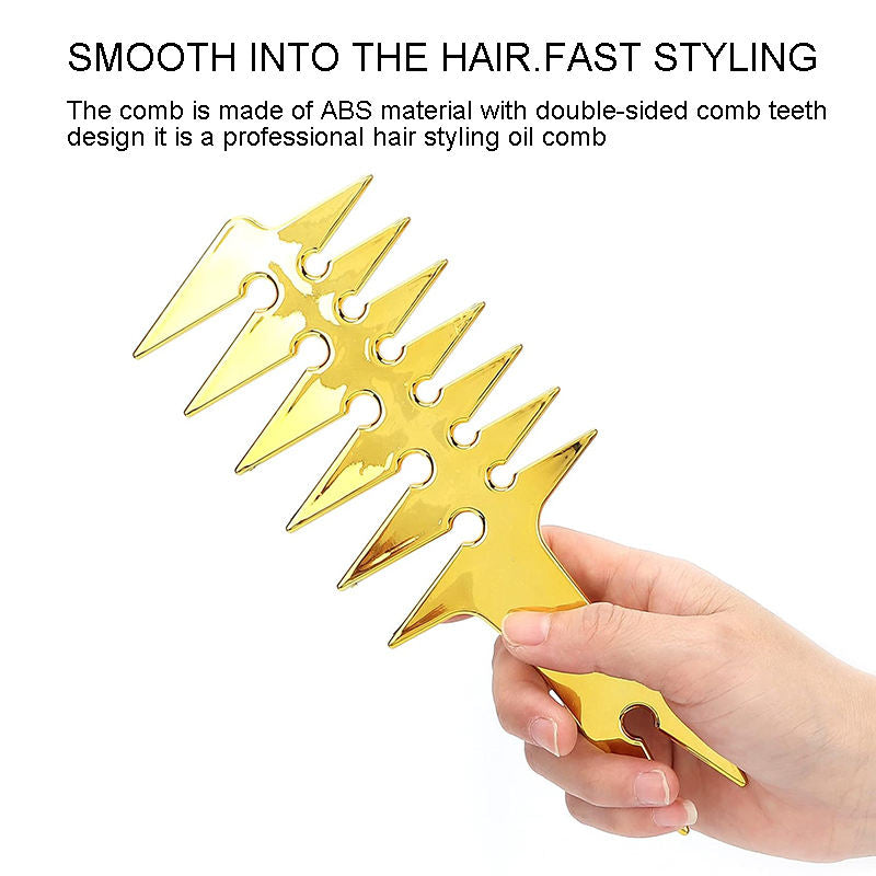 Beakey Wide Tooth Comb Double Sided for Men Hair Styling Texture Comb-Gold