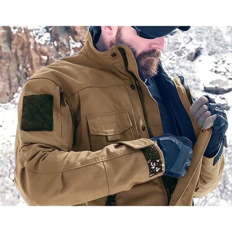 Beakey Military Tactical Jacket for Men Water Resistant Warm Coat Lightweight