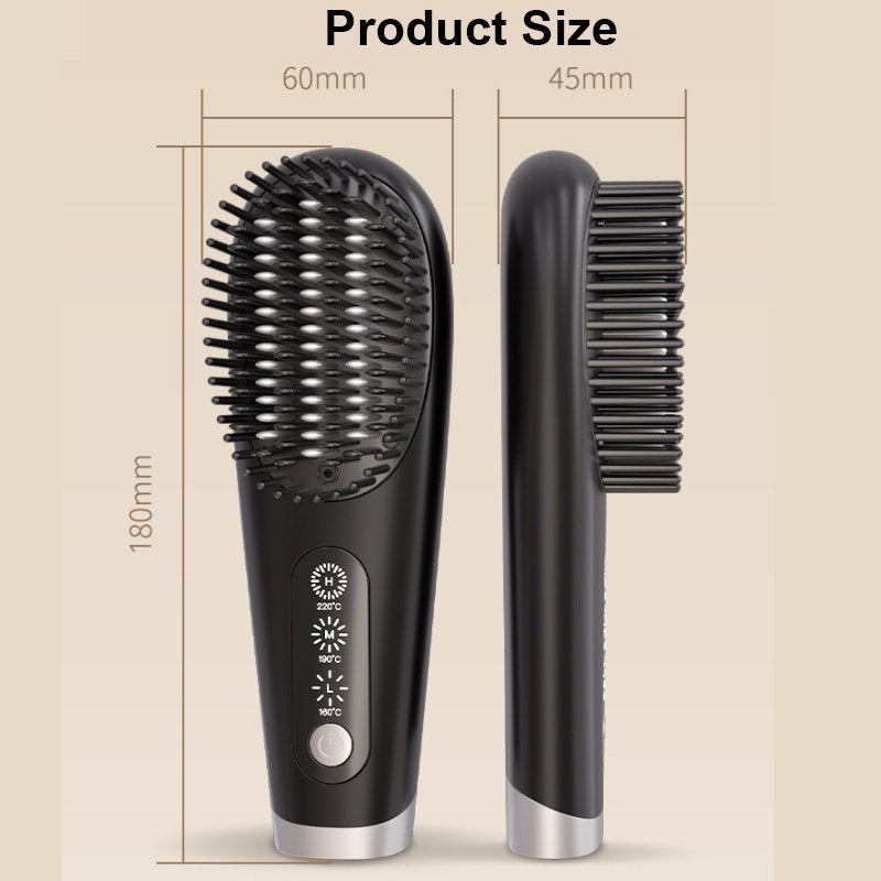 Beakey Portable Hair Straightener with 3 Temps Settings Rechargeable-Black