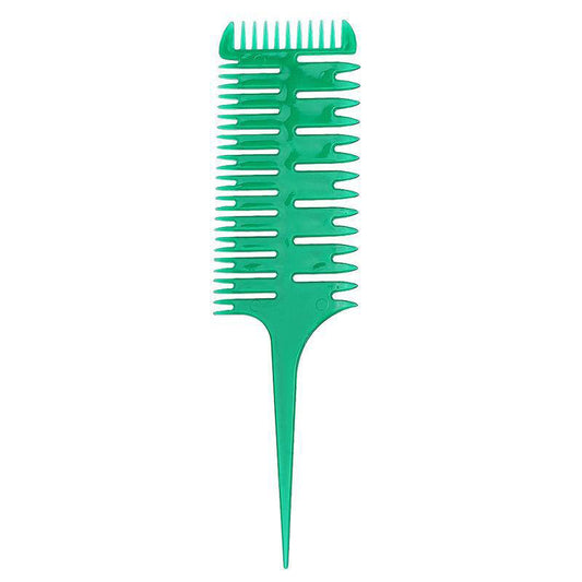 Beakey 3 in 1 Pointed Tail Comb Braiding Hair Dyeing Tool for Salon-Green