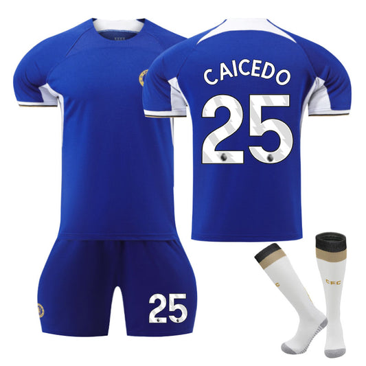 Beakey Chelsea Home Jersey CAICEDO #25 Soccer Jersey Kids Adult 3-Pieces Jersey Kits