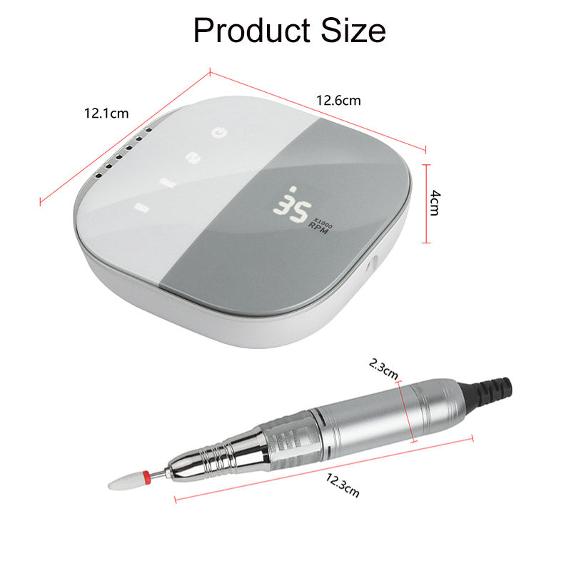 Beakey Electric Nail Drill Machine Set 35000RPM Rechargeable-Grey