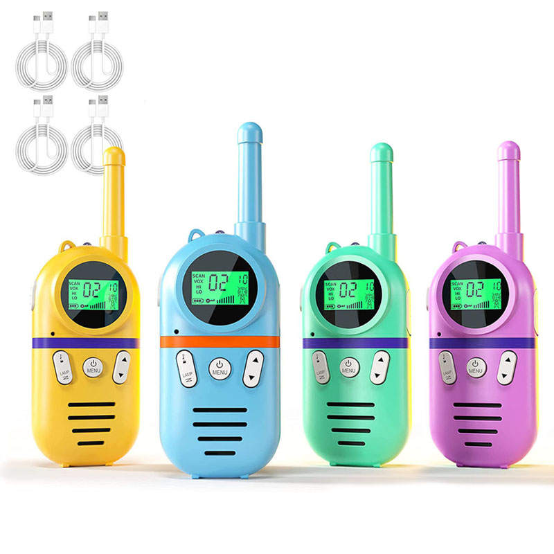 Beakey 4 Pcs Kids Walkie Talkies Rechargeable 3 Miles Range 22 Channels for Camping
