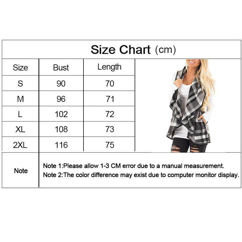 Beakey Womens Casual Lapel Open Front Plaid Vest Cardigan with Pockets-Blue