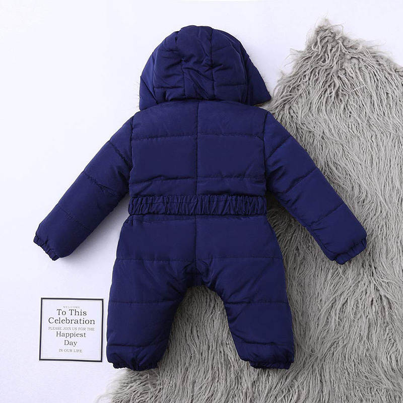 Beakey Newborn Snowsuits with Removable Hood Warm Padded Coat Winter-Dark Blue