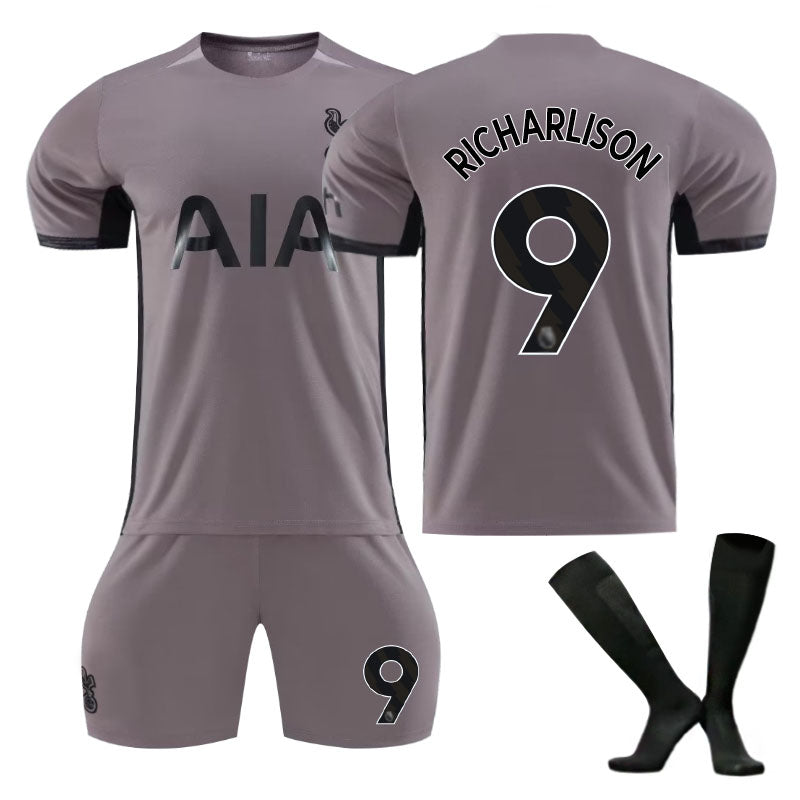 Beakey Spurs Second Away Jersey RICHARLISON #9 Soccer Jersey Kids Adult 3-Pieces Jersey Kits