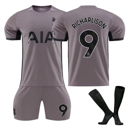 Beakey Spurs Second Away Jersey RICHARLISON #9 Soccer Jersey Kids Adult 3-Pieces Jersey Kits