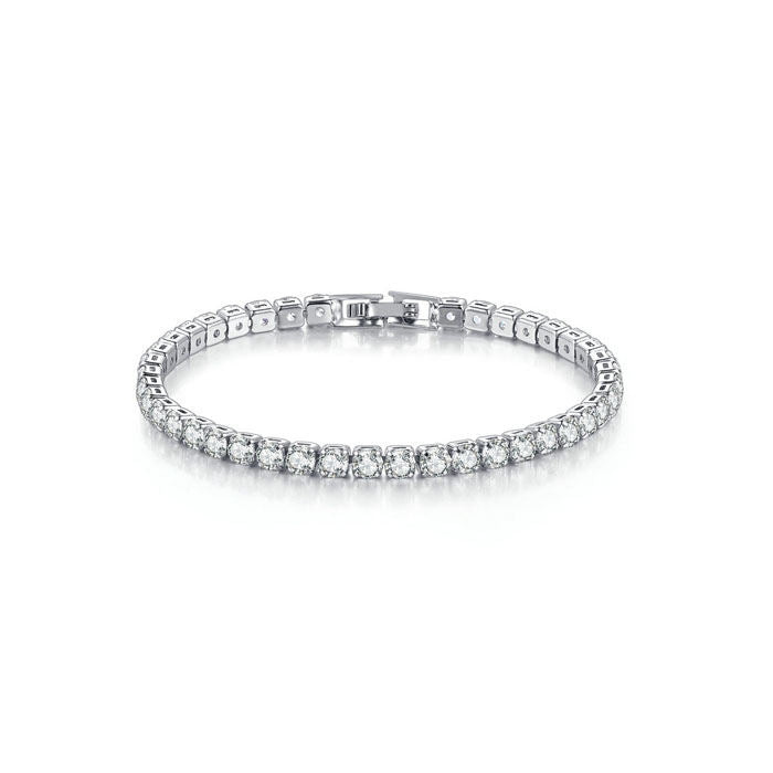 Beakey 4mm Cubic Zirconia Classic Tennis 17/18/19cm Bracelets For Women-Gold