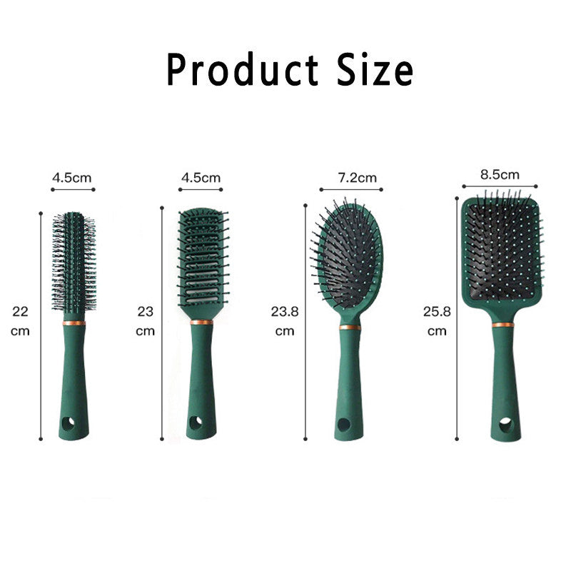 Beakey 4 Pcs Hair Brush Gifts Set for Women Detangling Hairbrush Flexible Soft Pin Bristles for Long Thick Curly Hair-010Green