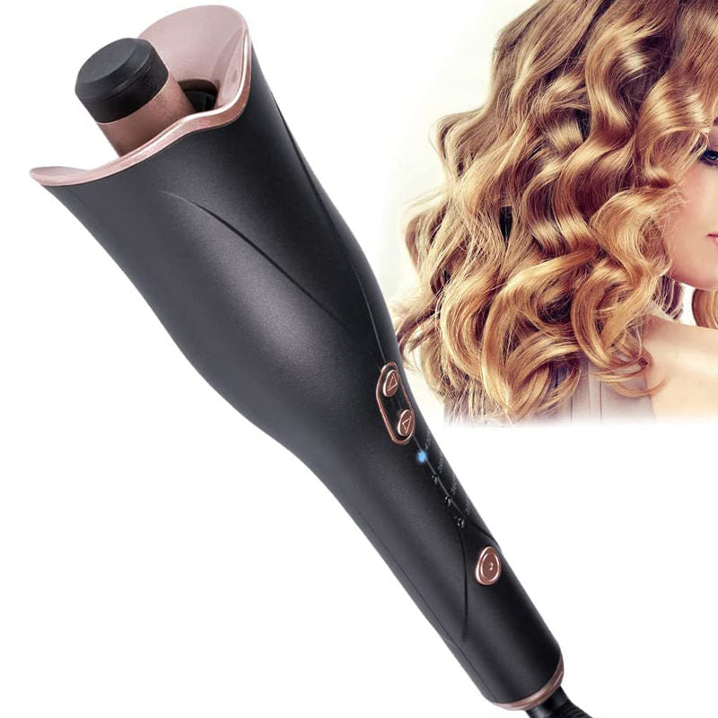 Beakey Auto Hair Curler with 4 Temps & 3 Timer Settings for Hair Styling-Black