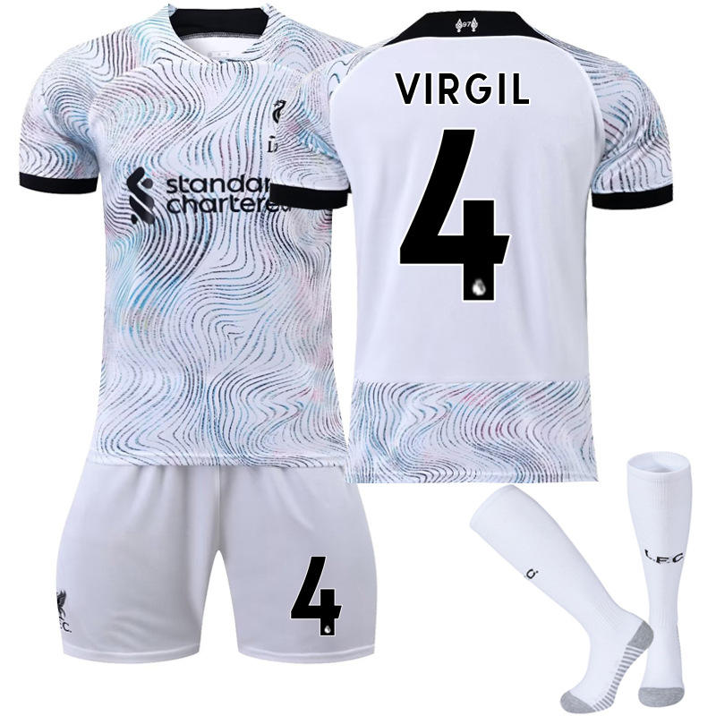 Beakey VIRGIL #4 Liverpool Home Jersey 2022/23 Soccer Jersey Kit Football T-shirt Set For Adult Kids