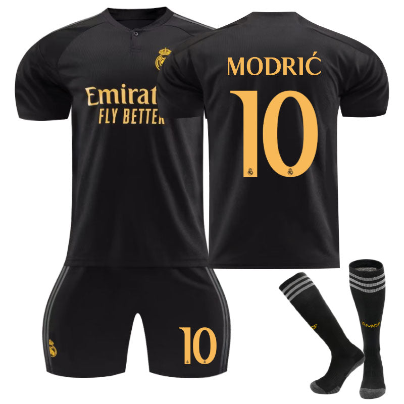 Beakey Real Madrid Second Away Jersey MODRIC #10 Soccer Jersey Kids Adult 3Pcs Jersey Kits