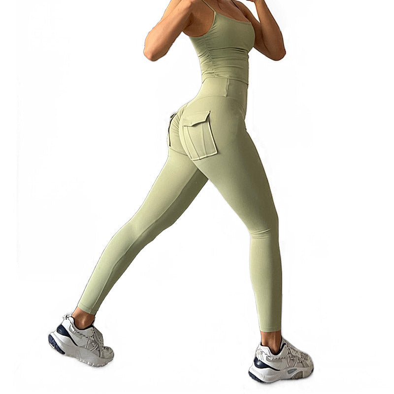 Beakey Womens Yoga Pants High Waist Leggings with Pockets for Workout-Avocado