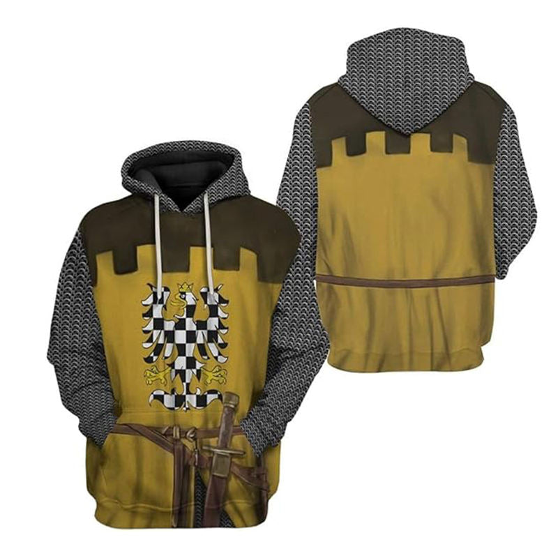 Beakey Medieval Knight Hoodie for Women Men Classic 3D Printed Sweatshirt-G