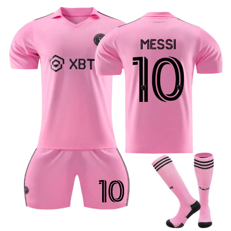 Beakey Inter Miami CF Home Jersey MESSI #10 Soccer Jersey Kids Adult 3Pcs Jersey Kits