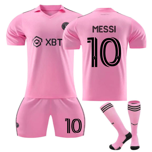 Beakey Inter Miami CF Home Jersey MESSI #10 Soccer Jersey Kids Adult 3Pcs Jersey Kits