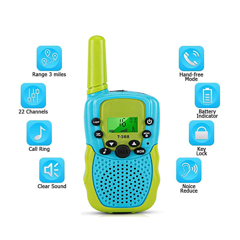 Beakey 2 Pack Walkie Talkies Kid Toy Long Range Handheld Radio Game Gifts-Blue