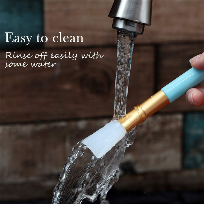 Beakey 2pcs Silicone Face Mask Brush Soft Silicone Facial Mud Mask Applicator Brush-Pink+Yellow