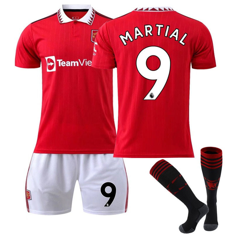 Beakey MARTIAL #9 Manchester United F.C Home B-Jersey 2022/23 Soccer B-Jersey Set For Adult Kids