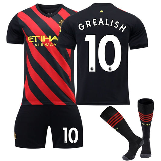 Beakey GREALISH #10 Manchester Away Jersey 2022/23 Soccer Jersey Kit Football T-shirt Set For Adult Kids