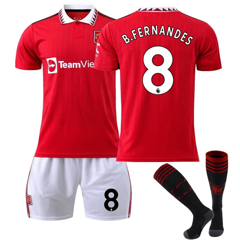 Beakey B.FERNANDES #8 Manchester United F.C Home B-Jersey 2022/23 Soccer B-Jersey Set For Adult Kids