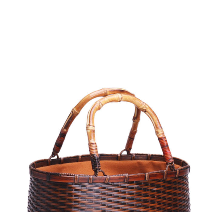 Beakey Retro Weave Womens Bamboo Handbag Handmade Large Tote Bag Wicker Basket Bag