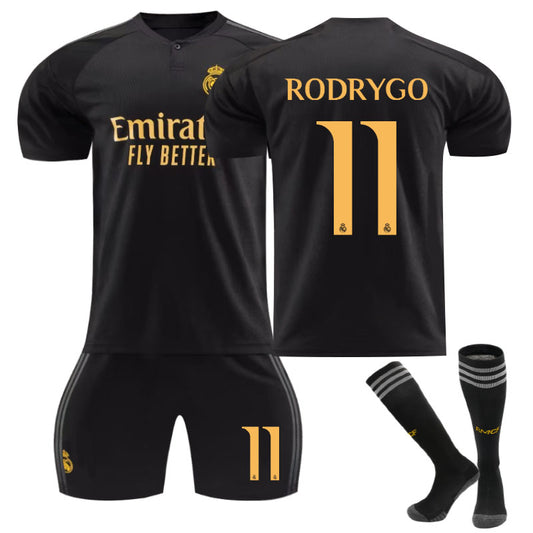 Beakey Real Madrid Second Away Jersey RODRYGO #11 Soccer Jersey Kids Adult 3Pcs Jersey Kits