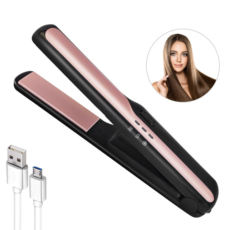 Beakey 2-in-1 Cordless Curler Straightener Negative Ion Get Frizz-Free-Black