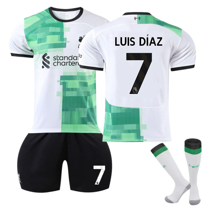 Beakey Liverpool Away Jersey LUIS DIAZ #7 Soccer Jersey Kids Adult 3-Pieces Jersey Kits