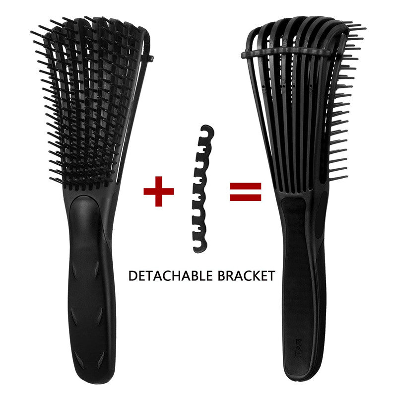 Beakey 2 Pack Detangling Brush for Curly Hair Detangler Brush for Wet Dry Long Thick Curly Hair-BlackWhite