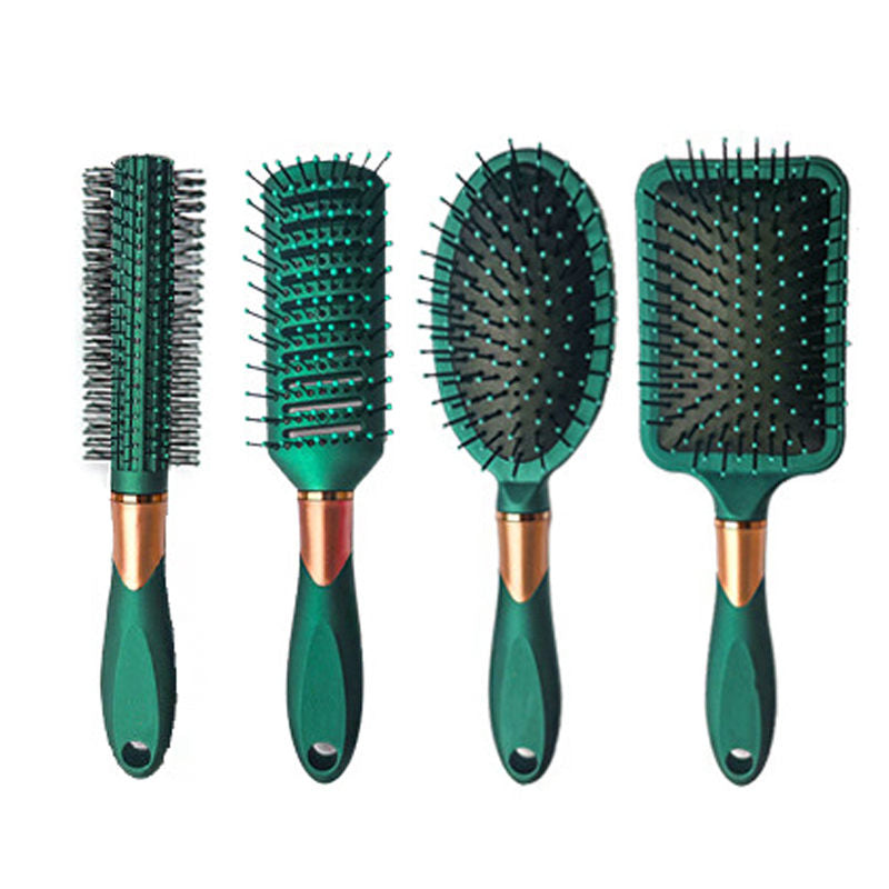 Beakey 4 Pcs Hair Brush Gifts Set for Women Detangling Hairbrush Flexible Soft Pin Bristles for Long Thick Curly Hair-008Green