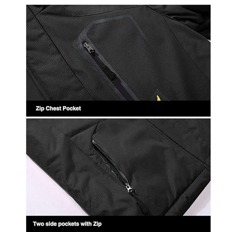 Beakey Womens Winter Coat Fleece Lined Waterproof Snow Ski Jacket Hooded-Black