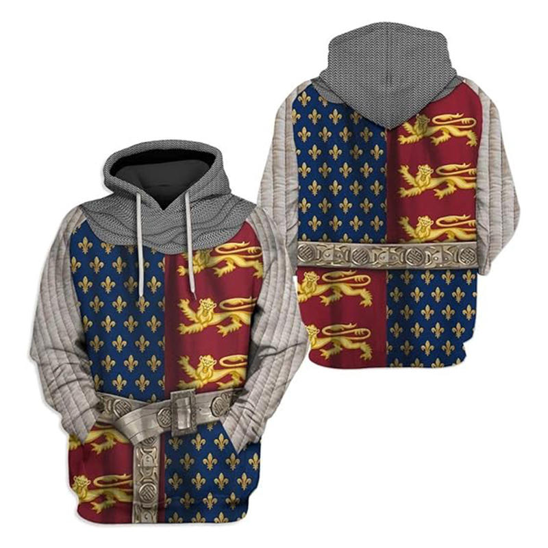 Beakey Medieval Knight Hoodie for Women Men Classic 3D Printed Sweatshirt-I