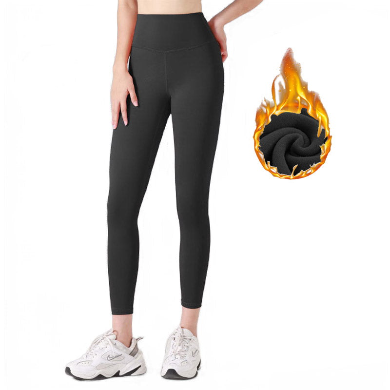 Beakey Womens Fleece Yoga Pant High Waisted Tummy Control Athletic Leggings-Black