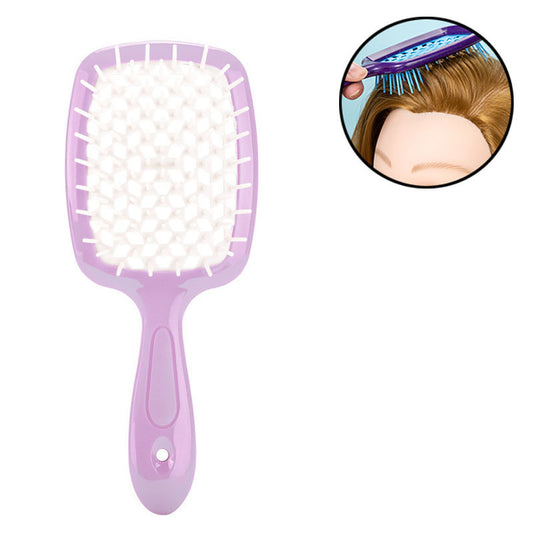 Beakey Massage Hair Brush Wet & Dry Vented Detangling for All Hair Types-WhitePurple
