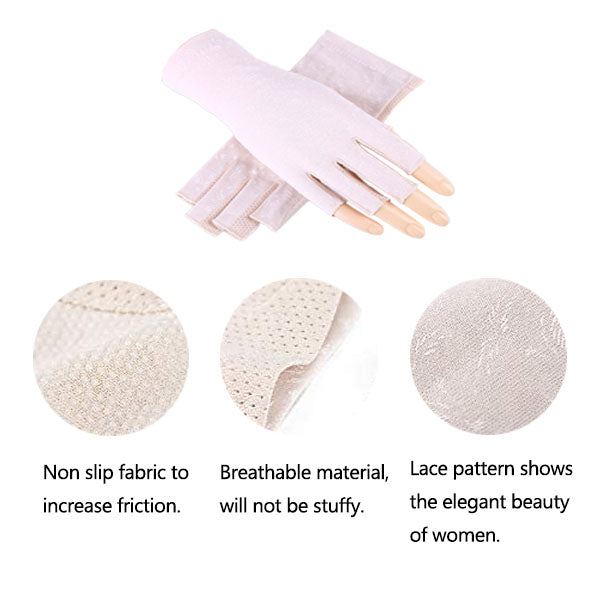 Beakey 4 Pairs Women Gloves Summer Sunscreen Fingerless Gloves UV Protection Half Finger Gloves-E