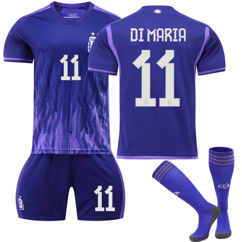 Beakey DI MARIA #11 Argentina Away B-Jersey 2022/23 Soccer B-Jersey Kit Football T-shirt Set For Adult Kids
