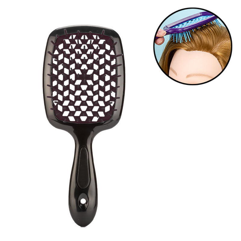 Beakey Massage Hair Brush Wet & Dry Vented Detangling for All Hair Types-AllBlack