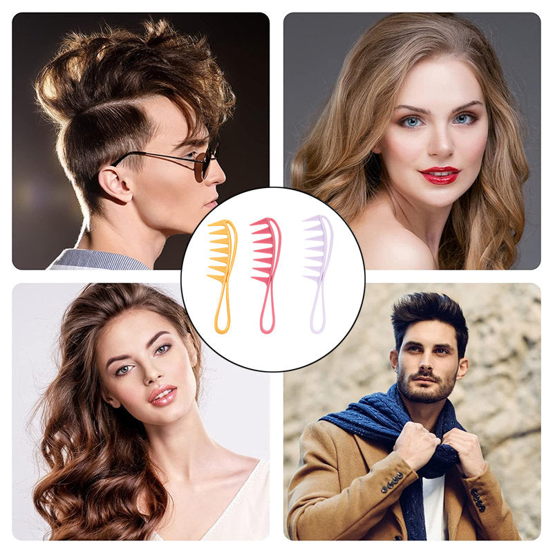 Beakey 3 Pcs Wide Tooth Combs Dry Wet Use for Massaging Styling-SetA