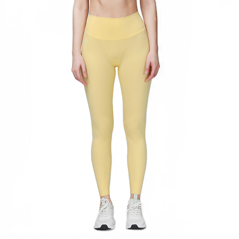 Beakey Womens Yoga Pants Breathable Naked Feeling Fitness Leggings-Yellow