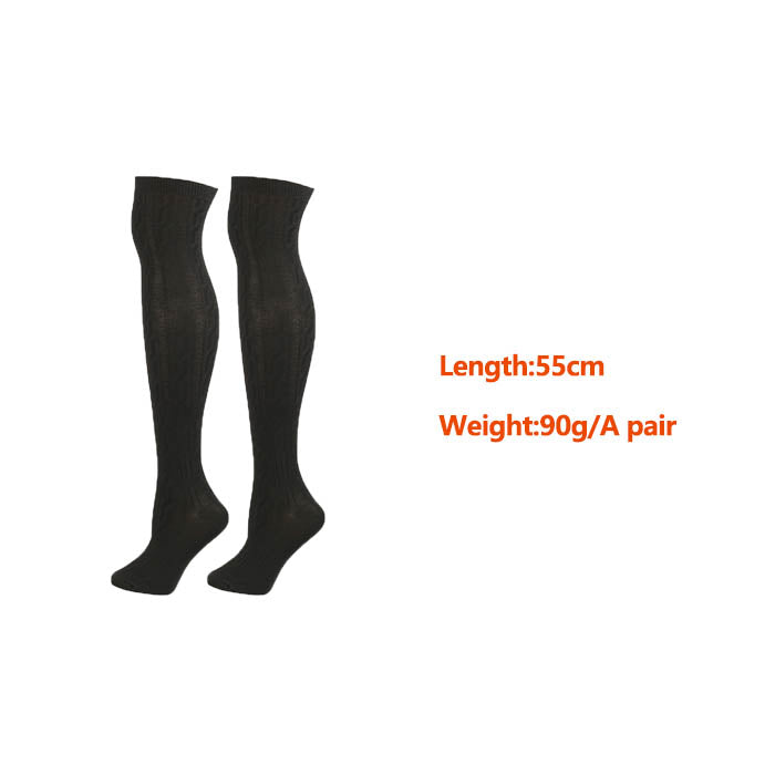 Beakey 2 Packs Women Extra Long High Socks Knit Warmers Thick Tall Long Boot Stockings Leg-Black
