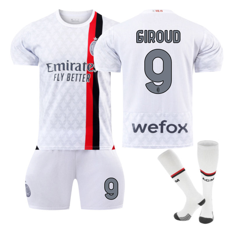 Beakey AC Milan Away Jersey GIROUD #9 Soccer Jersey Kids Adult 3-Pieces Jersey Kits