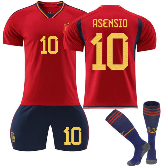 Beakey ASENSIO #10 Spain Home Jersey 2022/23 Soccer Jersey Kit Football T-shirt Set For Adult Kids