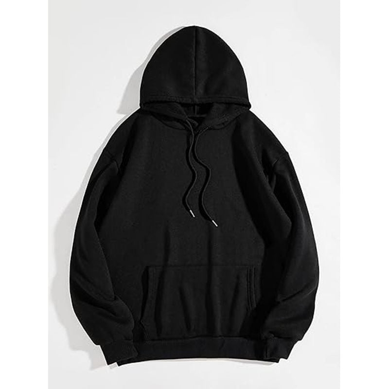 Beakey Womens Oversized Hoodies Letter Print Fleece Pullover Long Sleeve-Black