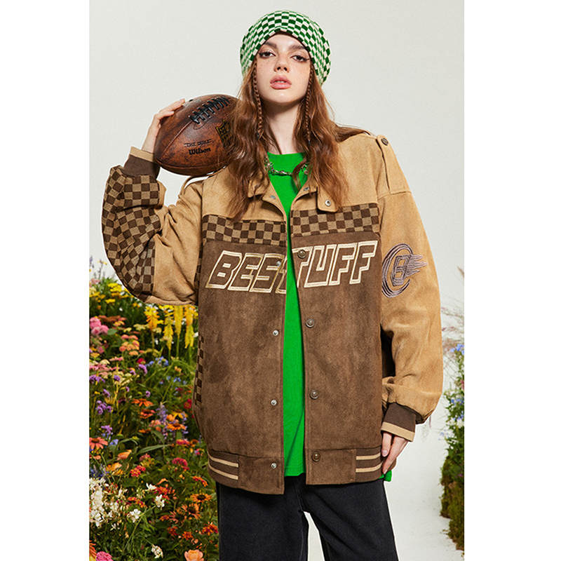 Beakey Suede Motorcycle Jackets Women Men Fashion Oversized Overcoats