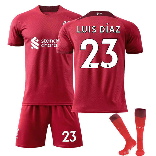 Beakey Liverpool Home Jersey 2022-23 LUIS DIAZ #23 Soccer Jersey Kids Adult 3-Pieces Jersey Kits