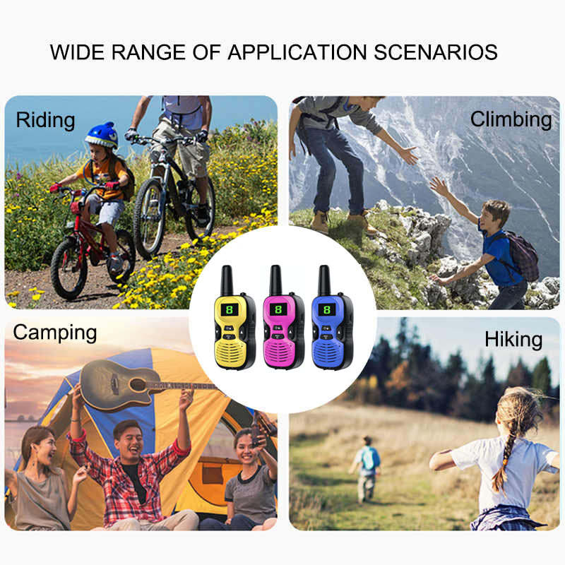 Beakey 3 Pcs Kids Walkie Talkies Rechargeable Long Range Camping Toys