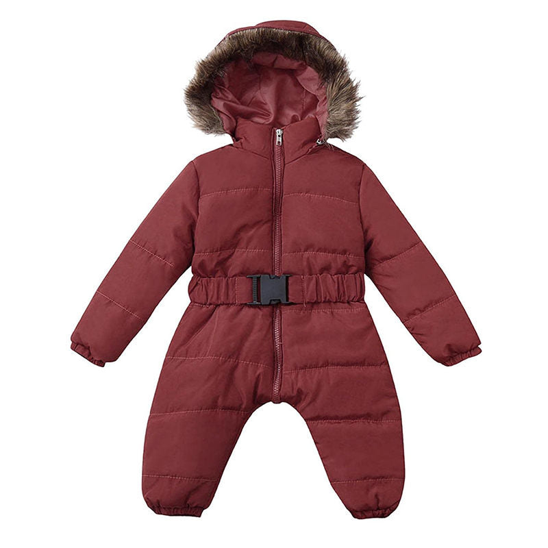 Beakey Newborn Snowsuits with Removable Hood Warm Padded Coat Winter-Brown