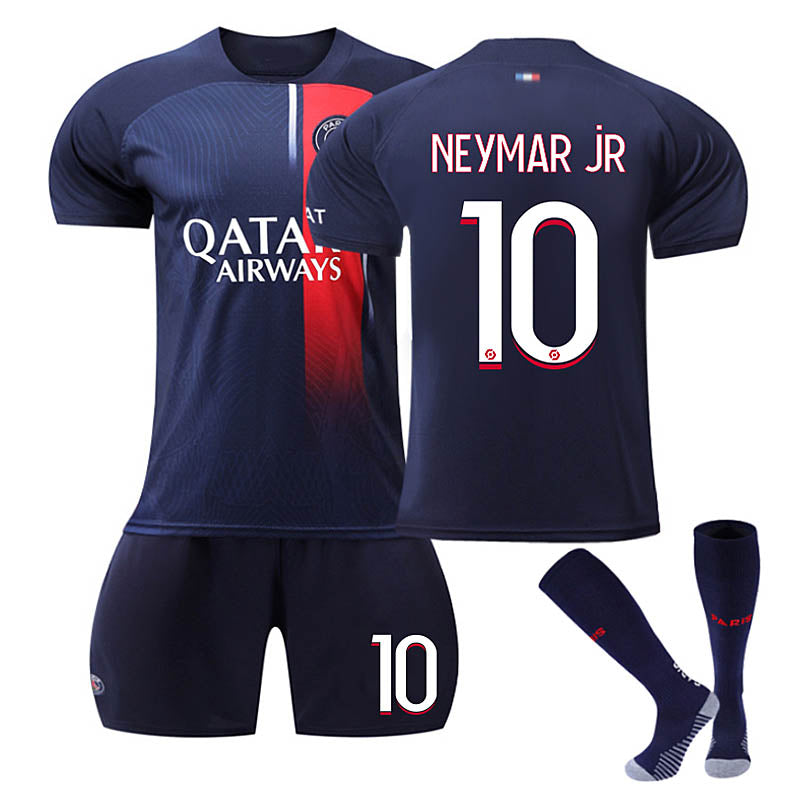Beakey Paris Home Jersey NEYMAR JR #10 Soccer Jersey Kids Adult 3-Pieces Jersey Kits
