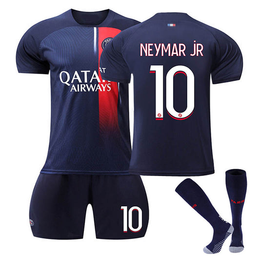 Beakey Paris Home Jersey NEYMAR JR #10 Soccer Jersey Kids Adult 3-Pieces Jersey Kits